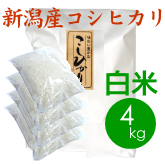 新潟産コシヒカリ（胎内産）白米（精米）4kg